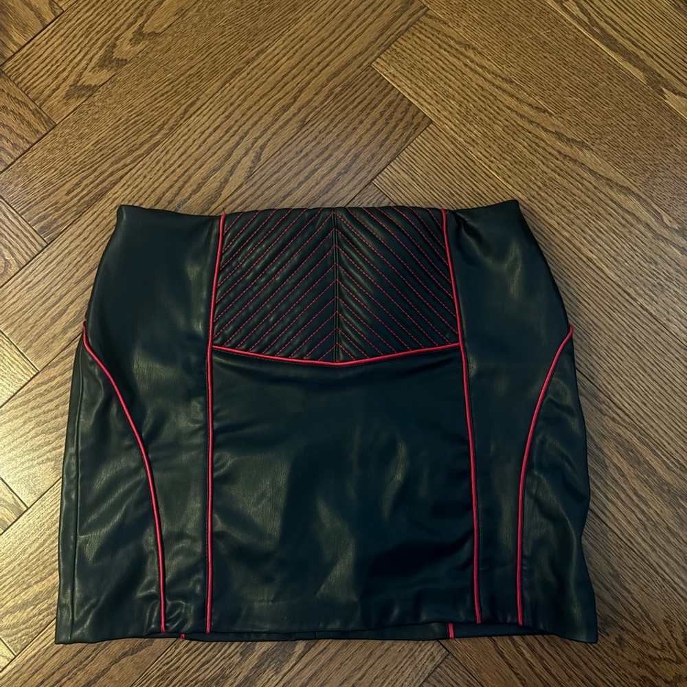 Black Skirt with Red Accents